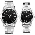 Stainless Steel Couple Watch – Silver Mesh Quartz for Fashion Accessories
