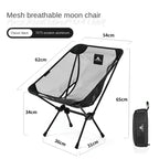 Portable Moon Camping Chair – Breathable Aluminum Mesh for Outdoor Fishing