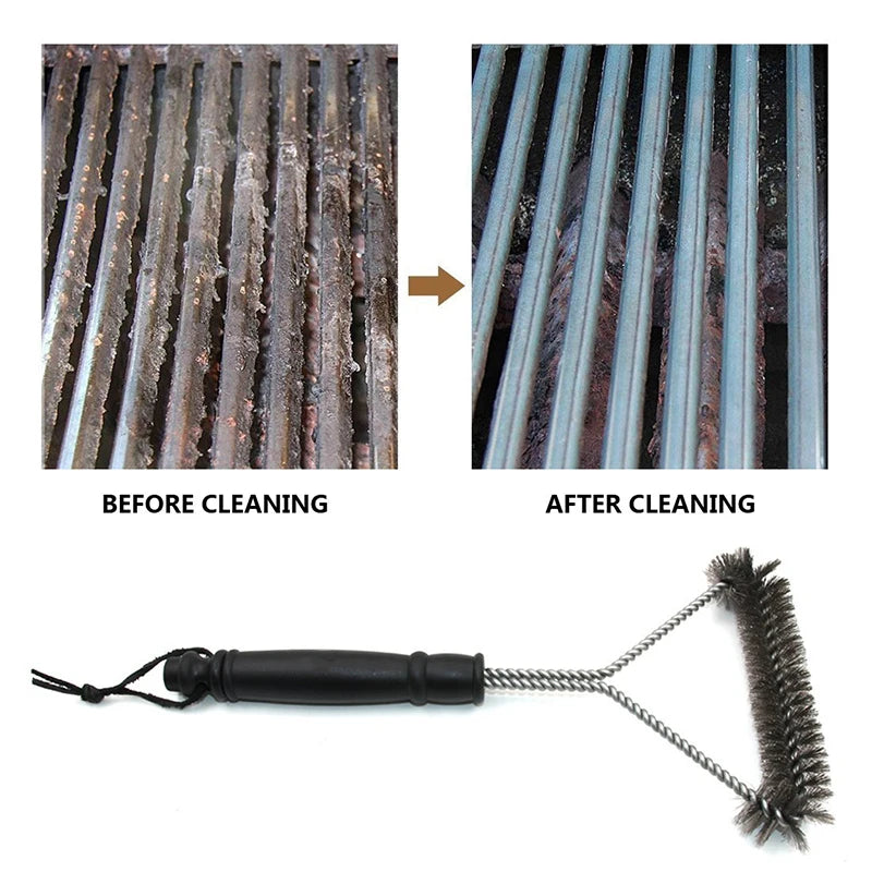 Stainless Steel BBQ Grill Brush – Non-stick Bristle Tool for Outdoor Cleaning