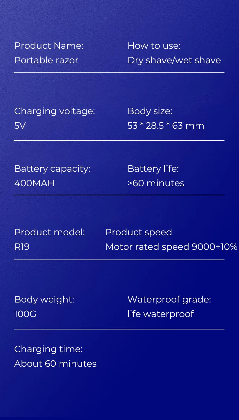 Electric Smart Shaver – Rechargeable Digital Travel Grooming for Men