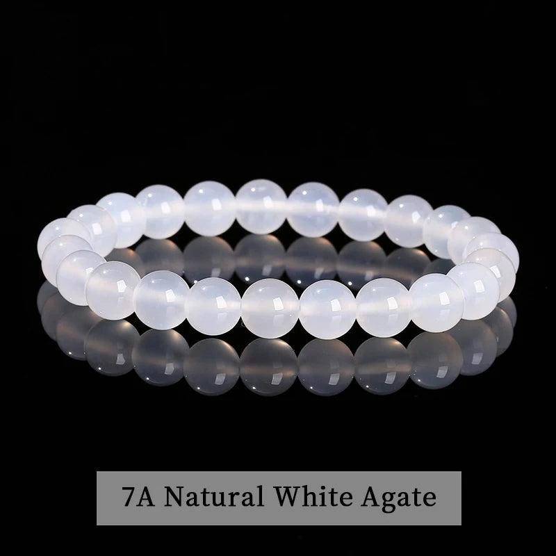 Natural Stone Bead Bracelet – Healing Crystal Gemstone Jewelry for Men and Women