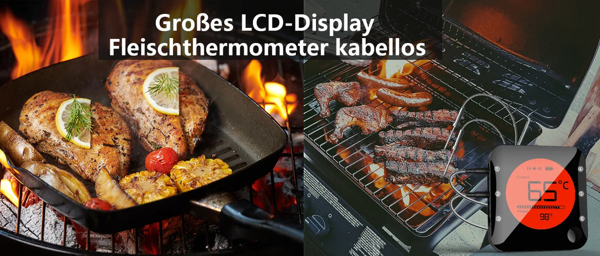 Wireless Meat Thermometer – 6-Probe Digital BBQ Tool for Smoker Grill Cooking