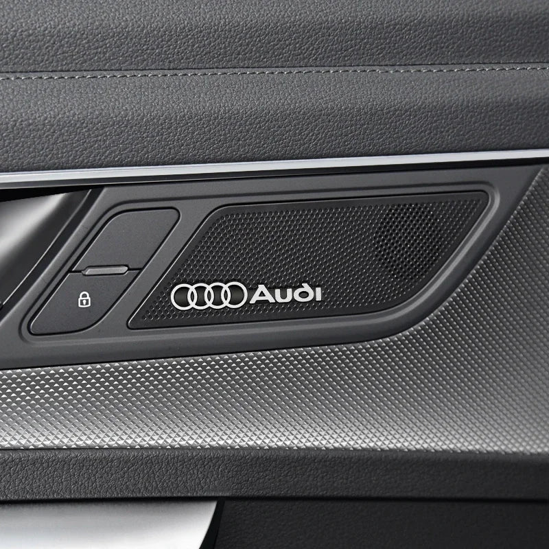 3D Aluminum Car Badge Emblems – Interior Audio Decoration for Audi Models