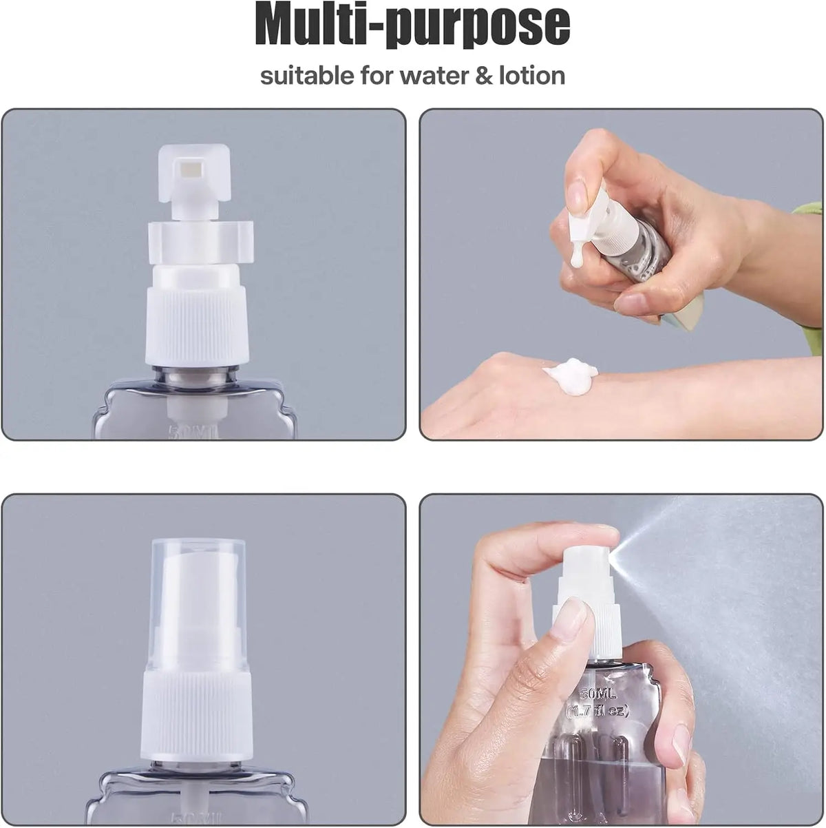 4-in-1 Travel Bottle Set – Leak Proof Refillable Containers for Toiletries