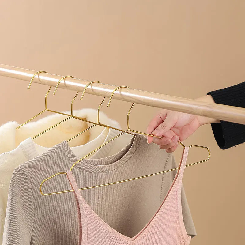 Gold Stainless Steel Coat Hangers – Durable Metal Closet Organizers for Home