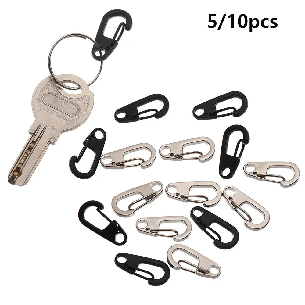 Mini Aluminium D-Ring Carabiner – Spring Clip for Outdoor Camping EDC Gear