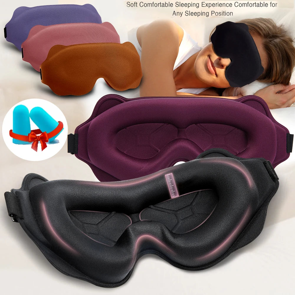 Soft 3D Sleeping Mask – Breathable Light Blocking Eyeshade for Travel