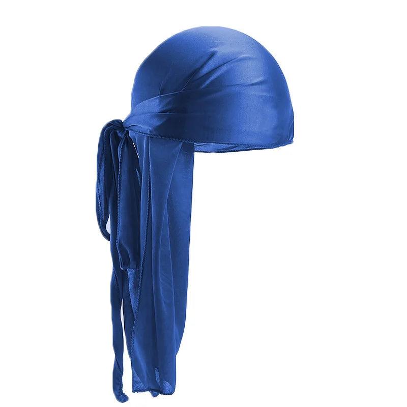 Silky Long Tail Durag – Satin Wave Cap for Men and Women Hair Styling