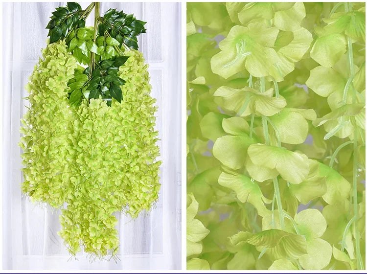 Silk Wisteria Hanging Vines – 110cm Artificial Flower Garland for Wedding Decor