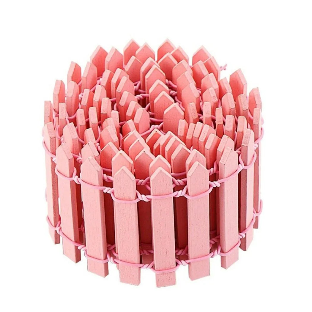 Mini Wooden Picket Fence – 100cm Garden Edging for Fairy Landscapes and Crafts