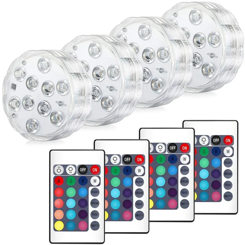 RGB LED Submersible Light – Waterproof Battery Operated Decor for Pool Parties
