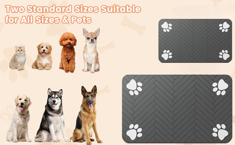 Absorbent Pet Feeding Mat – Waterproof Placemat for Dog and Cat Food Bowls