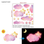 Luminous Cloud and Star Wall Stickers – Glow in the Dark Nursery Decor
