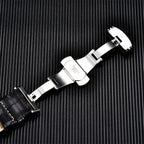 Genuine Calfskin Leather Watch Strap – Butterfly Buckle for Business