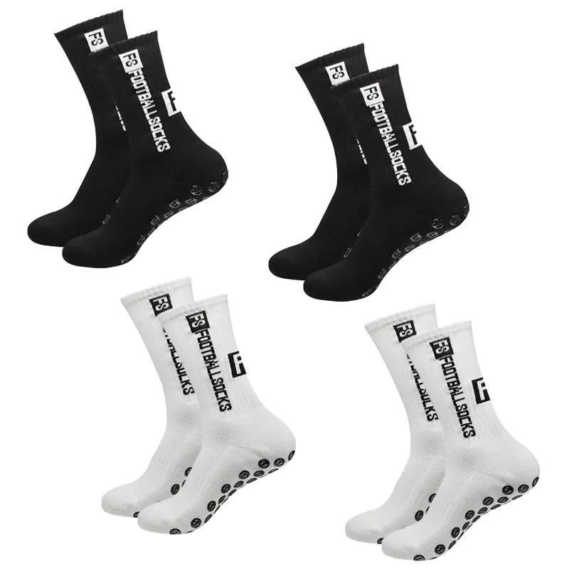 Anti-Slip Athletic Socks – Cotton Grip Crew for Soccer and Basketball