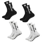 Anti-Slip Athletic Socks – Cotton Grip Crew for Soccer and Basketball
