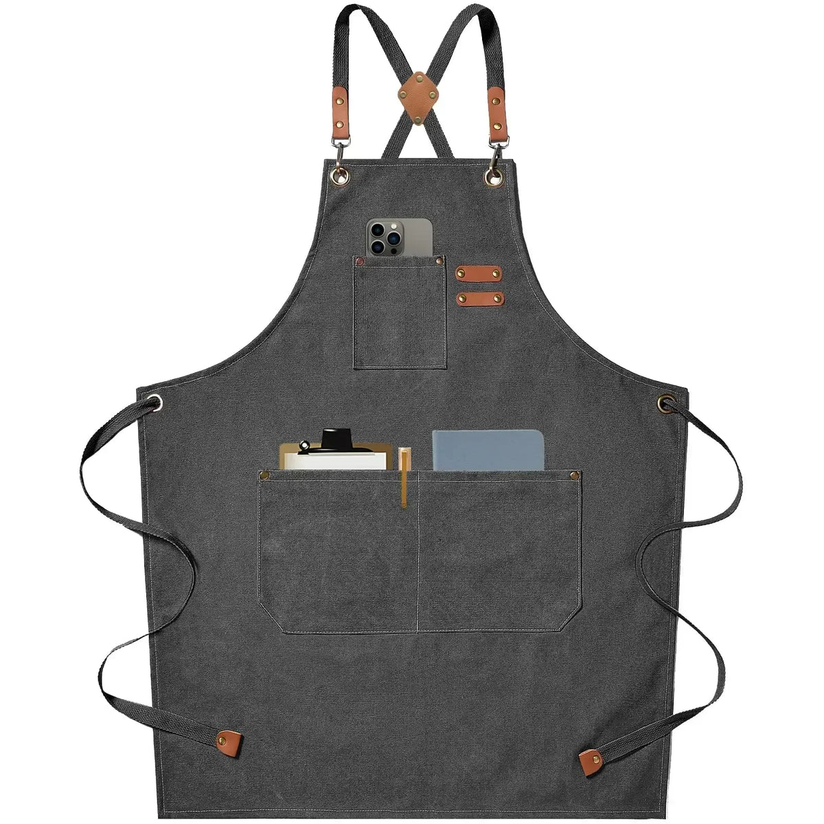 Canvas Chef Apron – Professional Kitchen Bib for BBQ and Salon Use