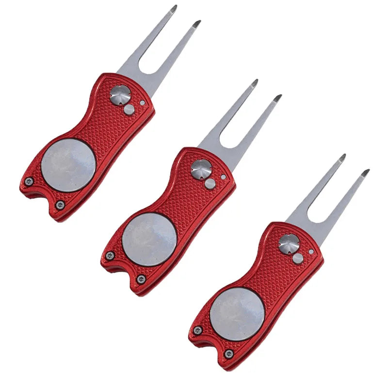 Foldable Golf Divot Tool – Groove Cleaner for Putting Green Training