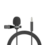 Portable Lavalier Lapel Microphone – 1.5m Wired Mic for Phone and Laptop