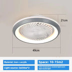 Enclosed Circular Ceiling Fan Light – Remote Controlled for Bedroom Living Room