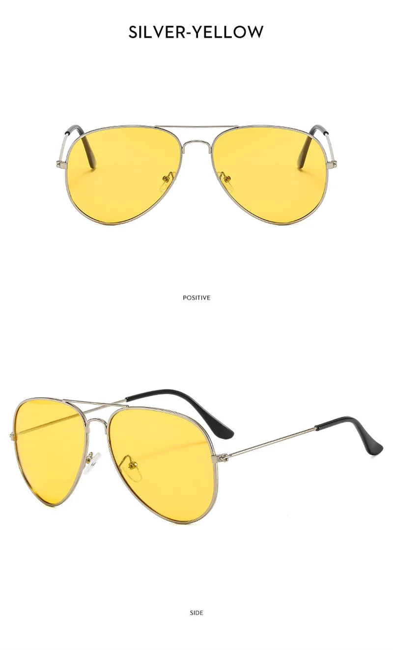 Double Bridge Aviator Sunglasses – Alloy Frame Gradient Lenses for Unisex Fashion