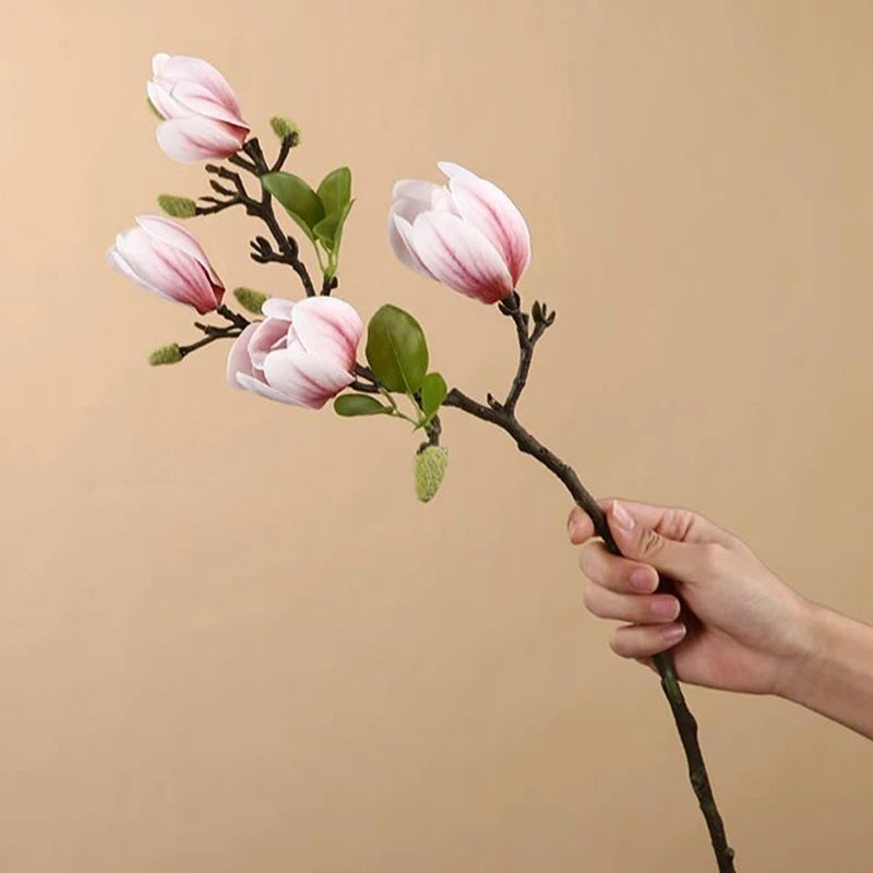 Artificial Silk Magnolia Flower – Realistic Floral Decor for Wedding Garden