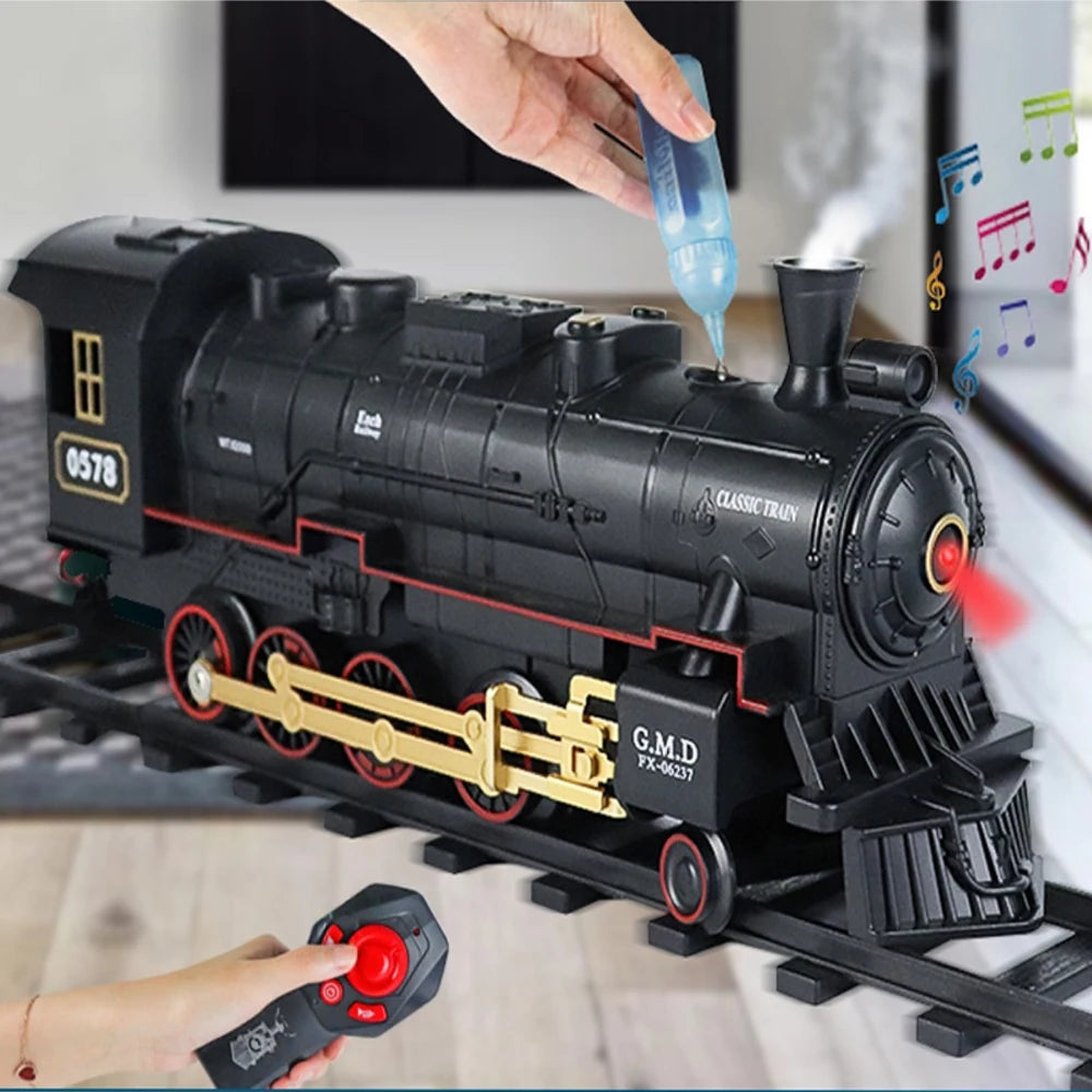 Remote Control Steam Train – Retro Simulation Toy for Kids