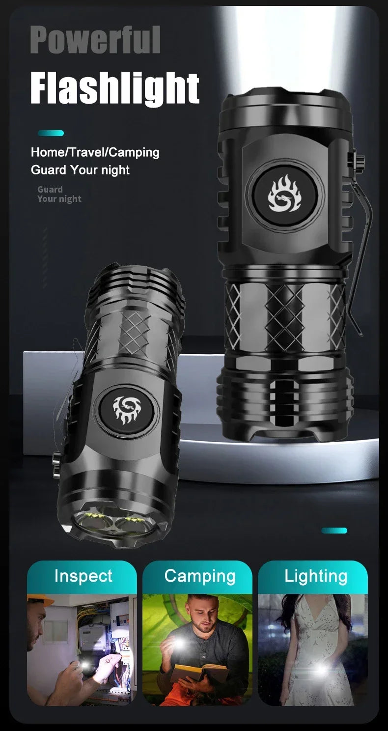 Rechargeable LED Flashlight – High-Lumen USB Torch for Camping and Hiking