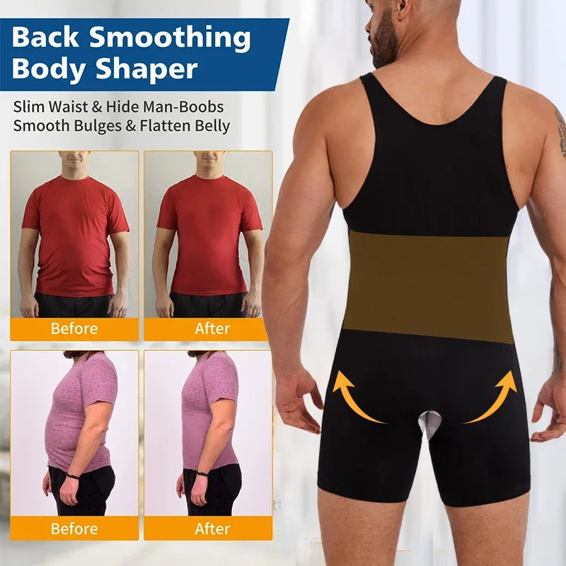 Compression Bodysuit – Slimming Tummy Control Vest for Men Body Shaping