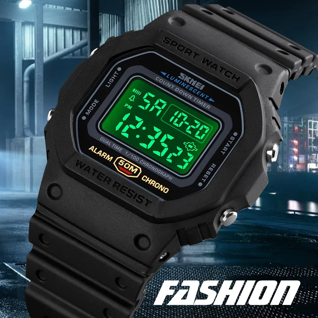 Digital Sport Watch – Multifunctional Retro Timepiece for Men