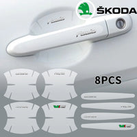 Transparent Car Door Handle Protectors – Anti-Scratch Film for Skoda Models