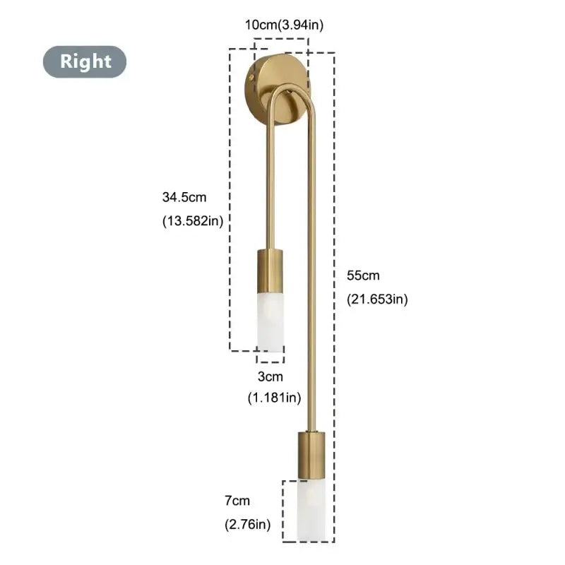 Modern LED Wall Lamp – Minimalist Black and Gold Lighting for Home Decor