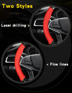 Carbon Fiber Steering Wheel Cover – Anti Slip Leather for Vehicle Interior