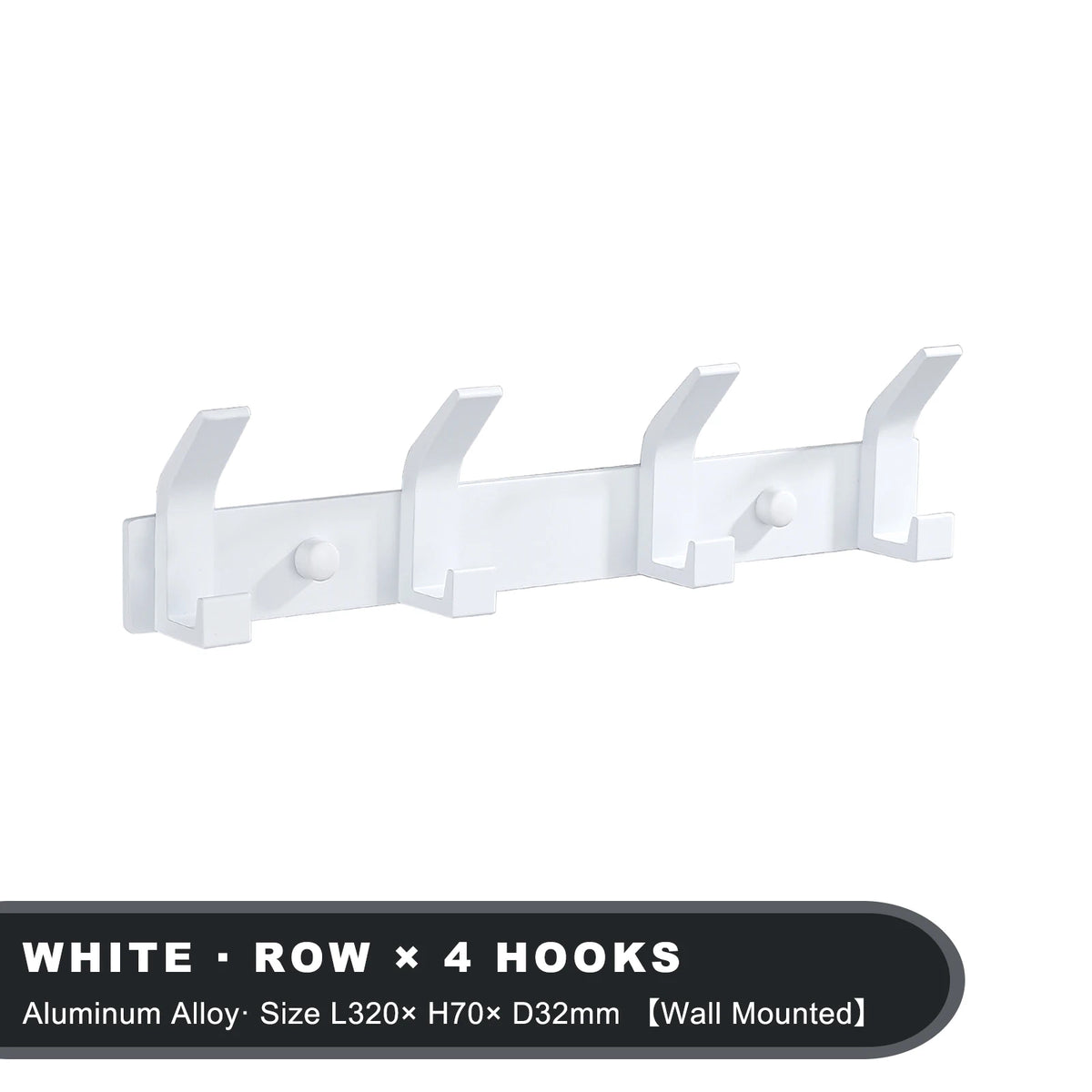Modern Aluminum Wall Hooks – Black Towel Hanger for Bathroom and Coat Storage
