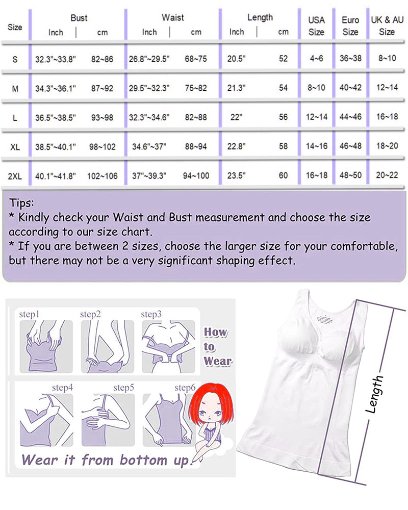 Plus Size Shaper Cami – Built-in Bra Compression Tank for Tummy Control