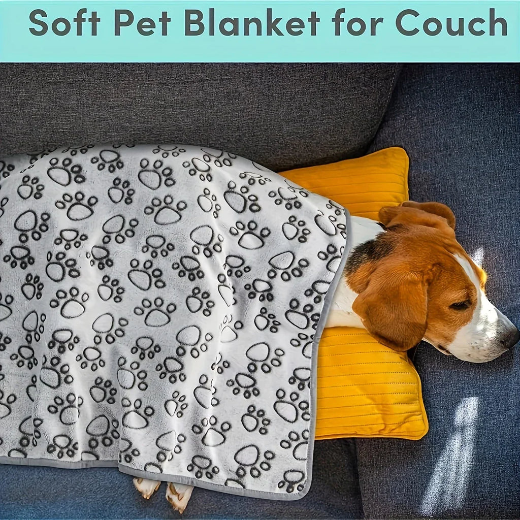 Fluffy Cartoon Pet Blanket – Warm Soft Mat for Dogs and Cats