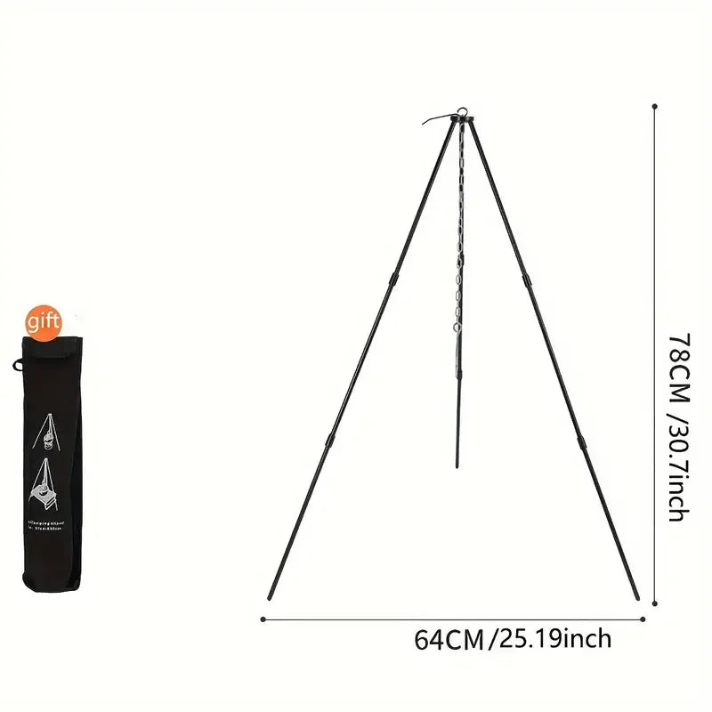 Adjustable Campfire Tripod – Stable Hanging Pot Stand for Outdoor Cooking