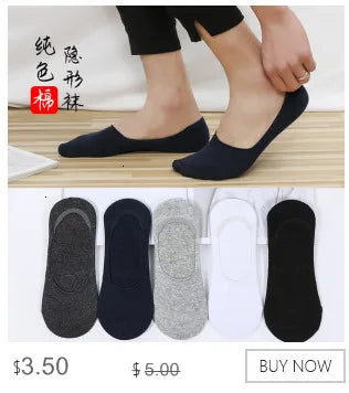 Invisible Cotton Boat Socks – Non-Slip Silicone Ankle Liners for Men