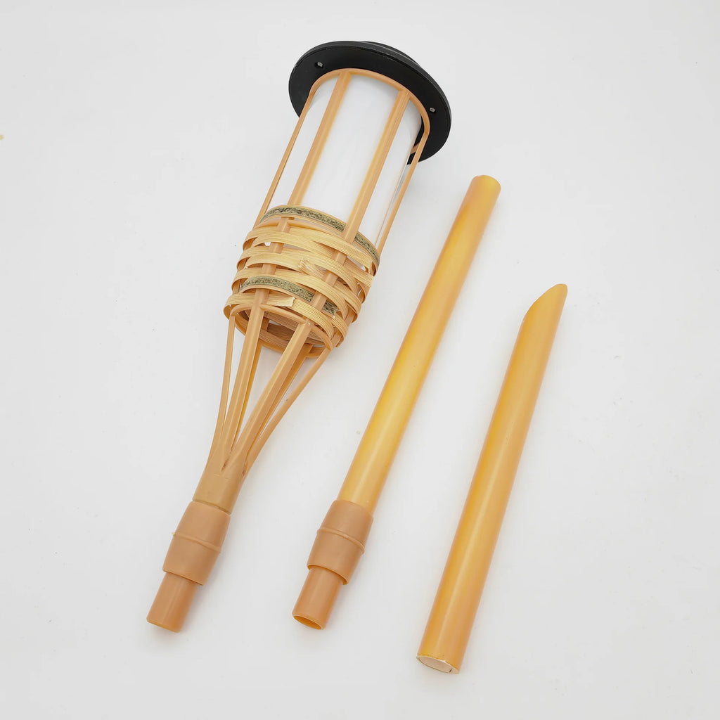 Handcrafted Bamboo Solar LED Torch – Flickering Flame Effect for Garden