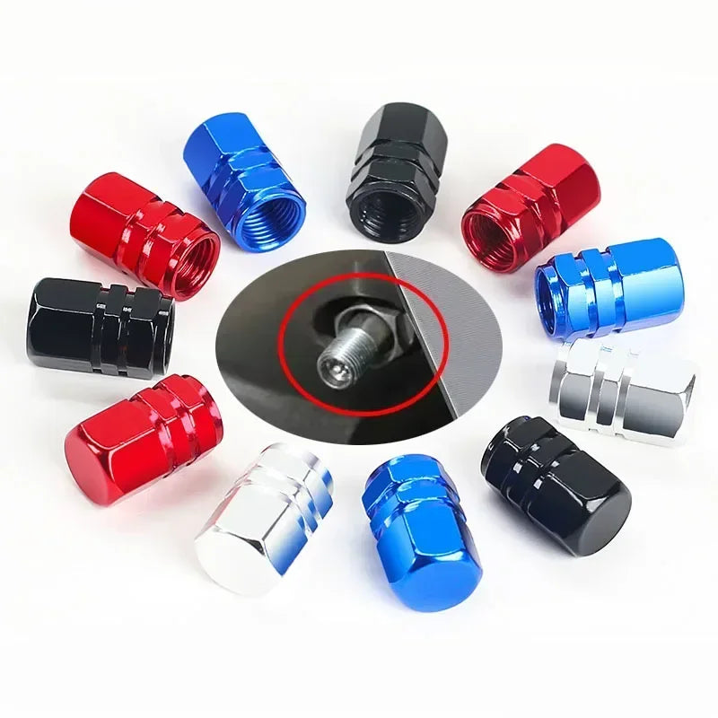 Aluminum Alloy Tire Valve Caps – Dustproof Rim Stem Covers for Automobiles