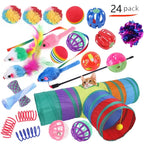 Interactive Cat Play Tunnel – Foldable Mouse and Fish Toy Set for Pets