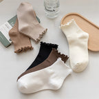 Ruffled Ankle Socks – Breathable Japanese Style Kawaii Hosiery for Women