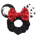 Velvet Sequin Mouse Ear Scrunchies – Elastic Hair Accessories for Kids Party