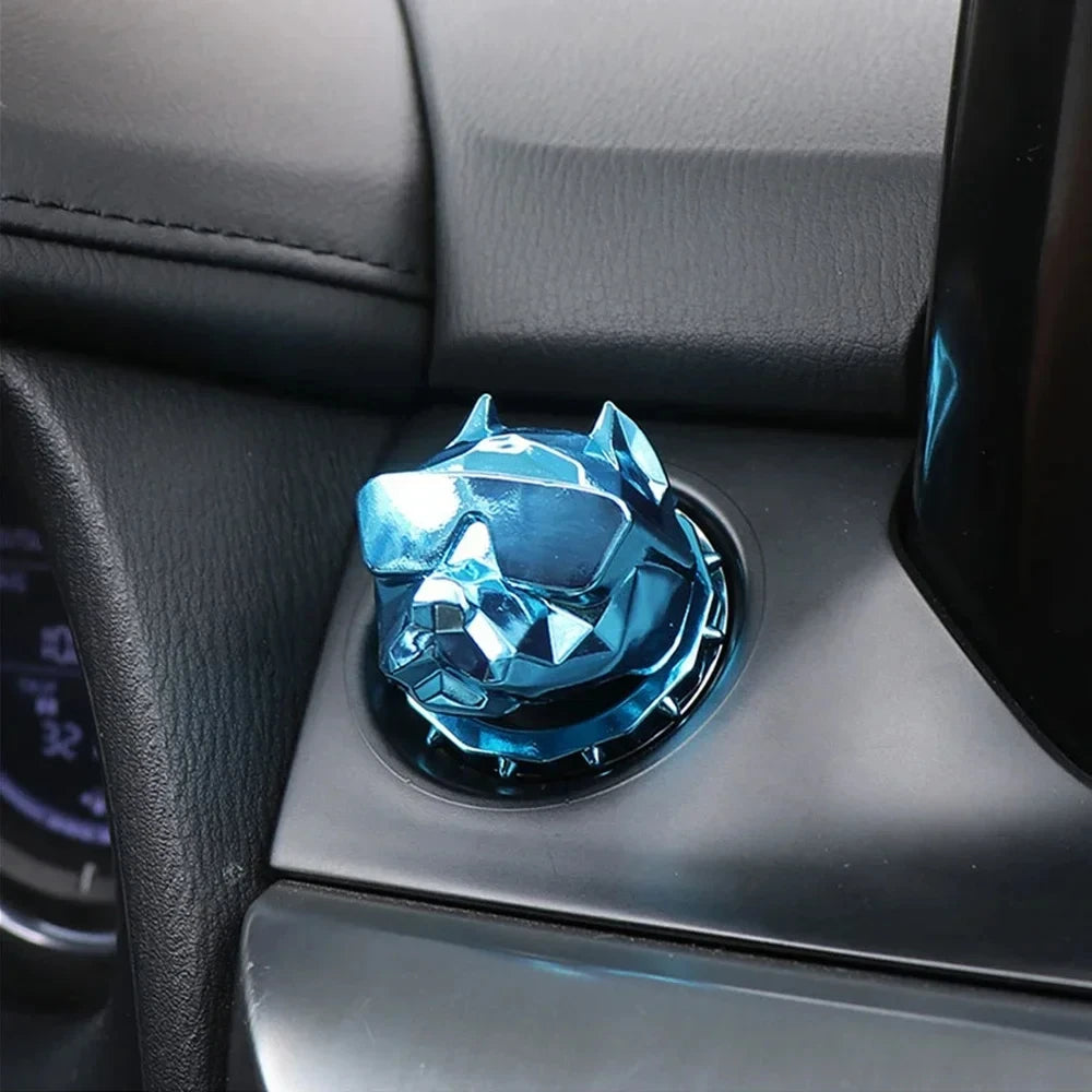 Metal Bully Dog Ignition Cover – Decorative Engine Start Button Trim for Cars