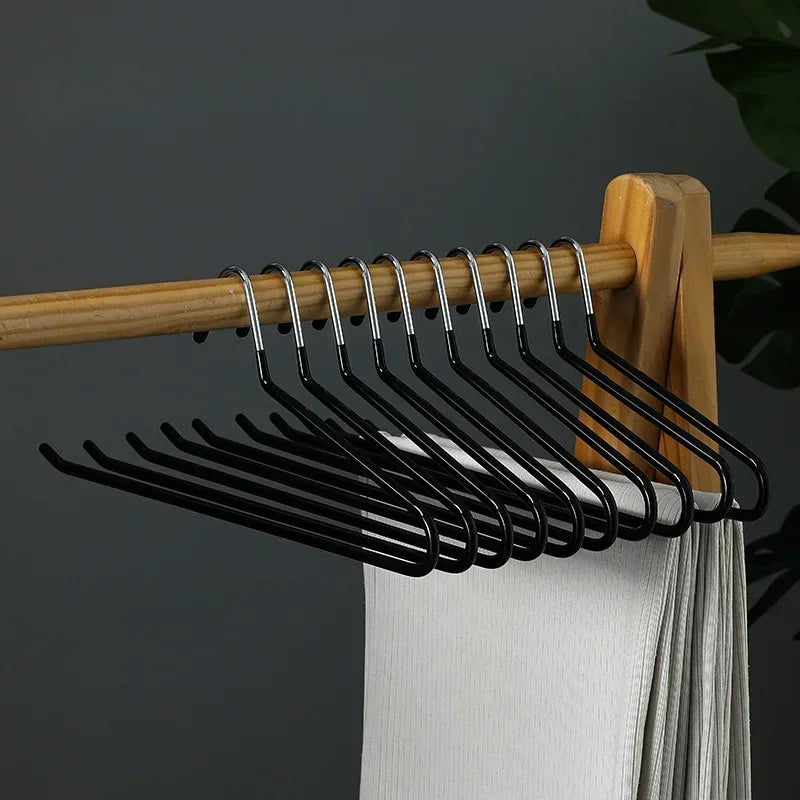 Non-Slip Metal Trouser Hangers – Open Ended Space Saving for Wardrobe Organization