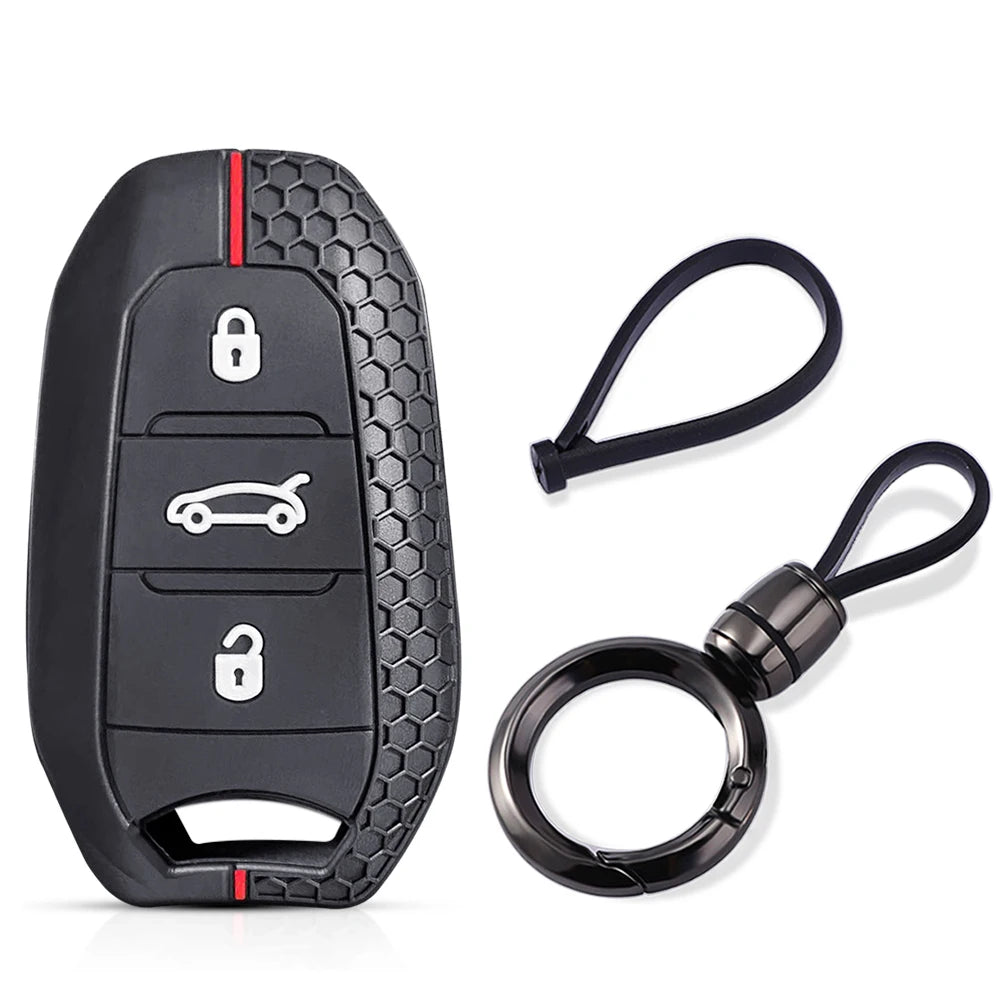 Silicone Car Key Fob Cover – Protective Remote Case for Peugeot and Citroen