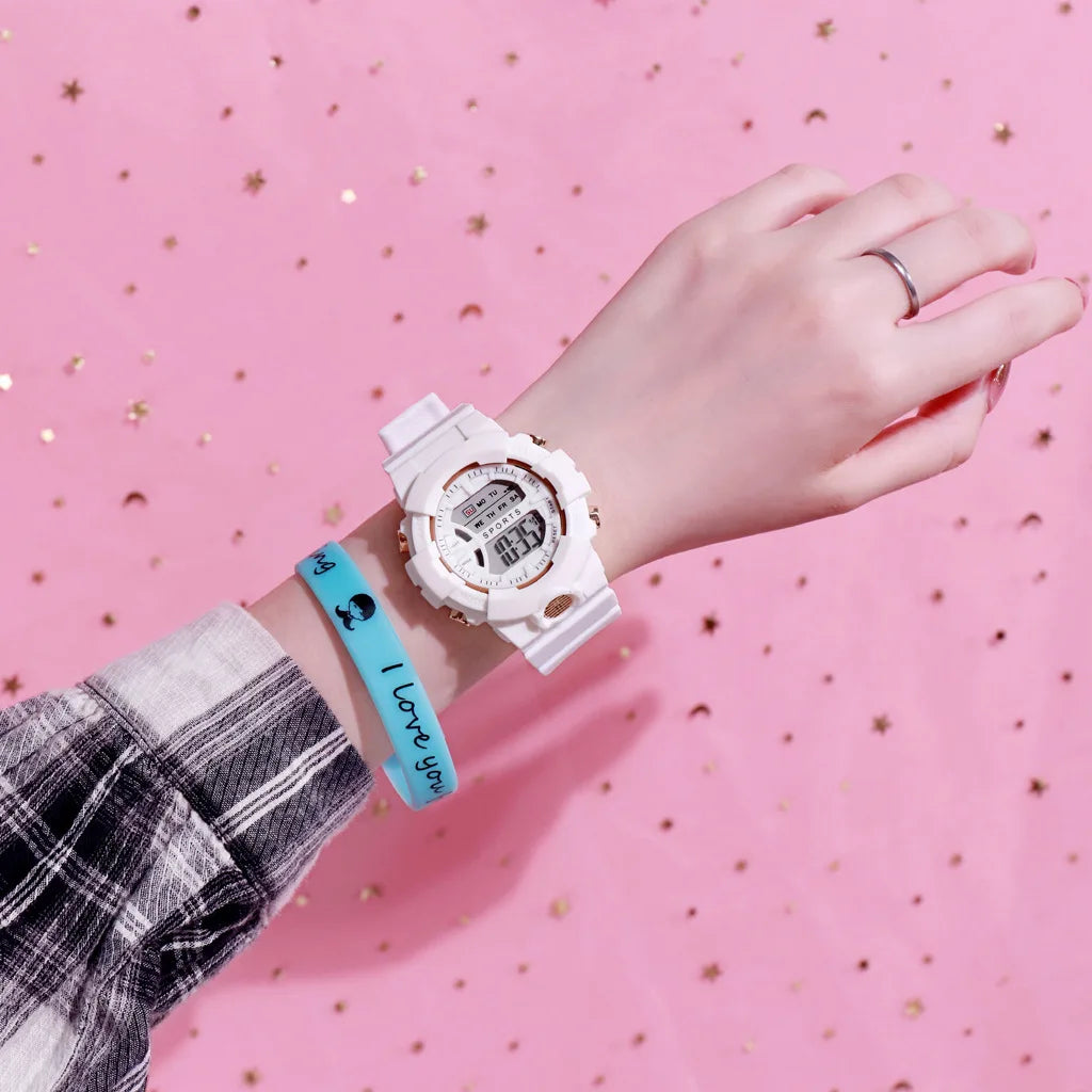 Digital LED Sport Watch – Waterproof Countdown Timer for Women