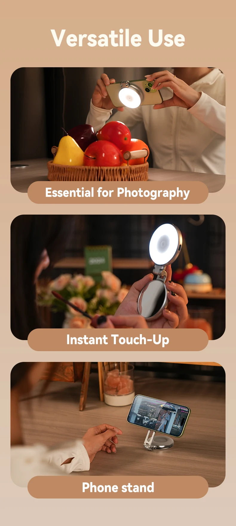 Magnetic Phone Camera Grip – Ergonomic Handheld Stabilizer for Content Creation