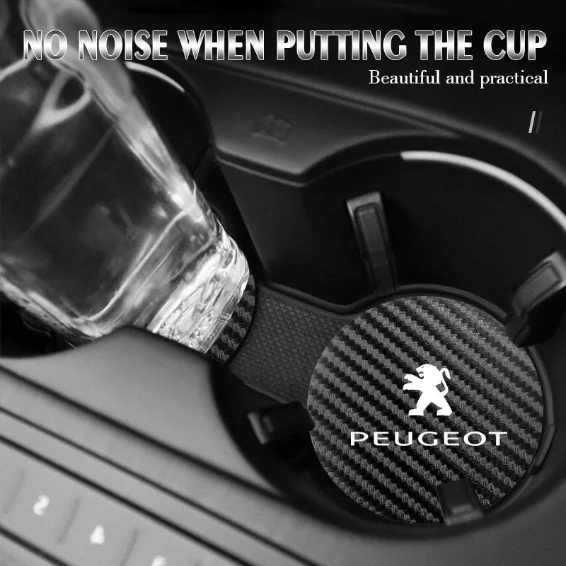 Silicone Car Cup Coasters – Non-Slip Waterproof Interior Pads for Peugeot