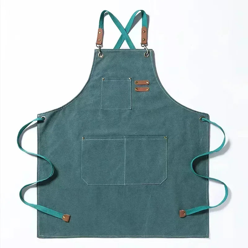 Canvas Chef Apron – Professional Kitchen Bib for BBQ and Salon Use